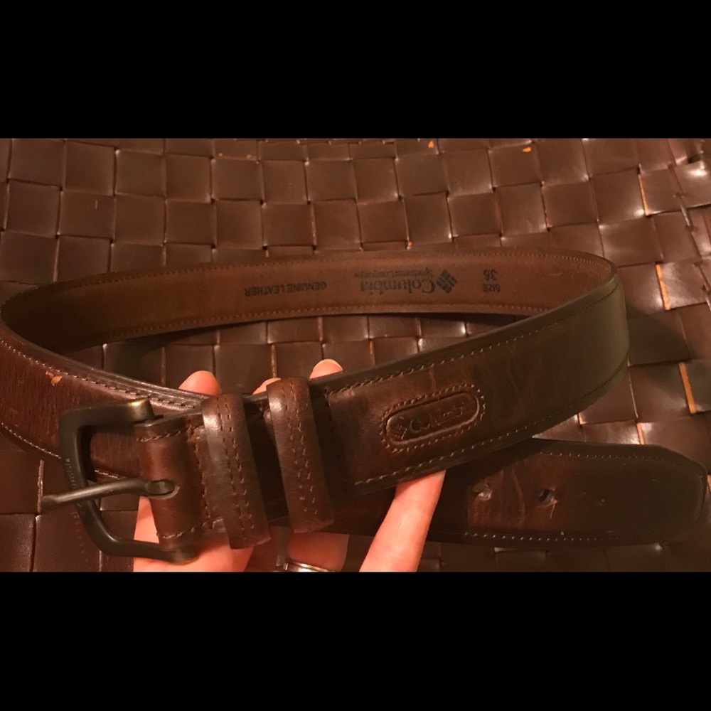 Men’s Columbia Brown Leather Belt